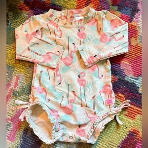 18-24M Ruffle Butts Tropical Flamingo Swimsuit